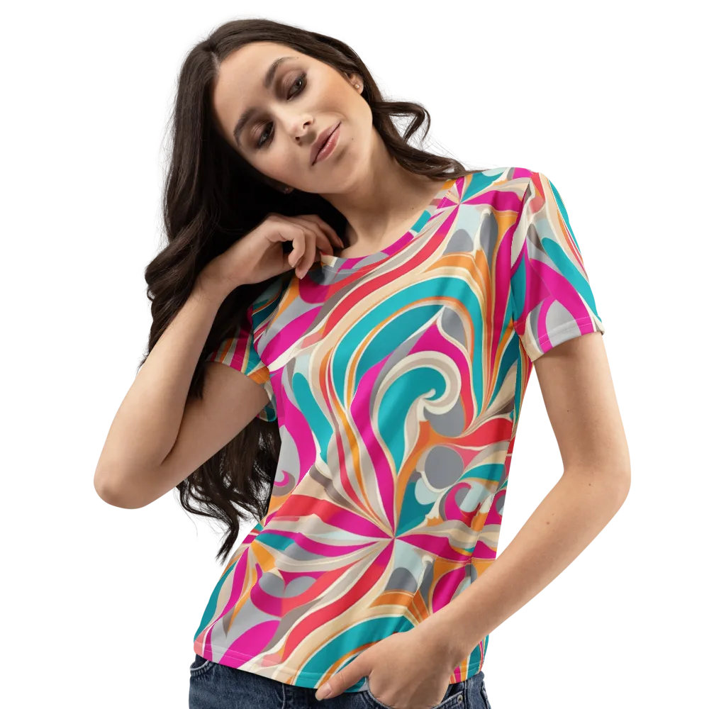 Satin Cyclone on Women's Crew Neck T-Shirt — Left Front