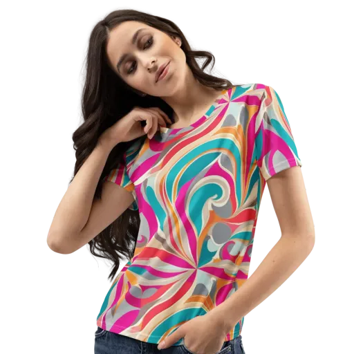 Satin Cyclone on a Women's Crew Neck T-Shirt