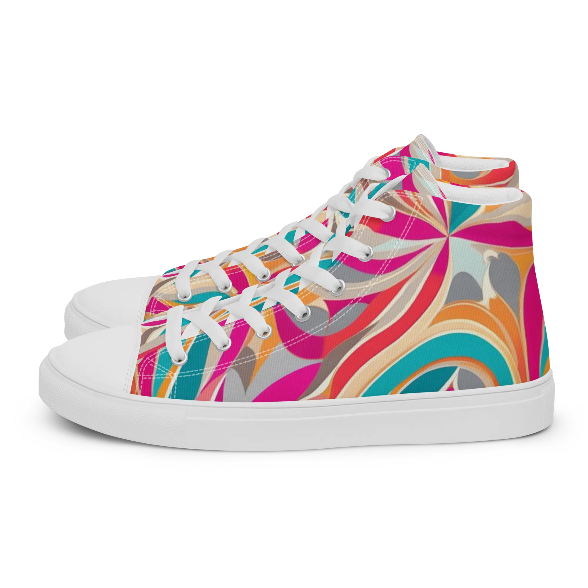 Satin Cyclone on Women's High Top Canvas Shoes — Left