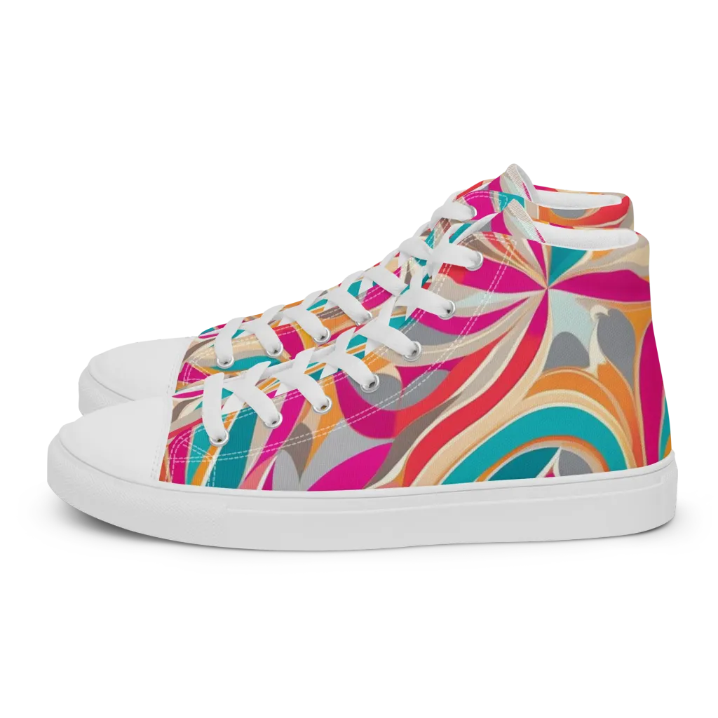Satin Cyclone on Women's High Top Canvas Shoes — Left