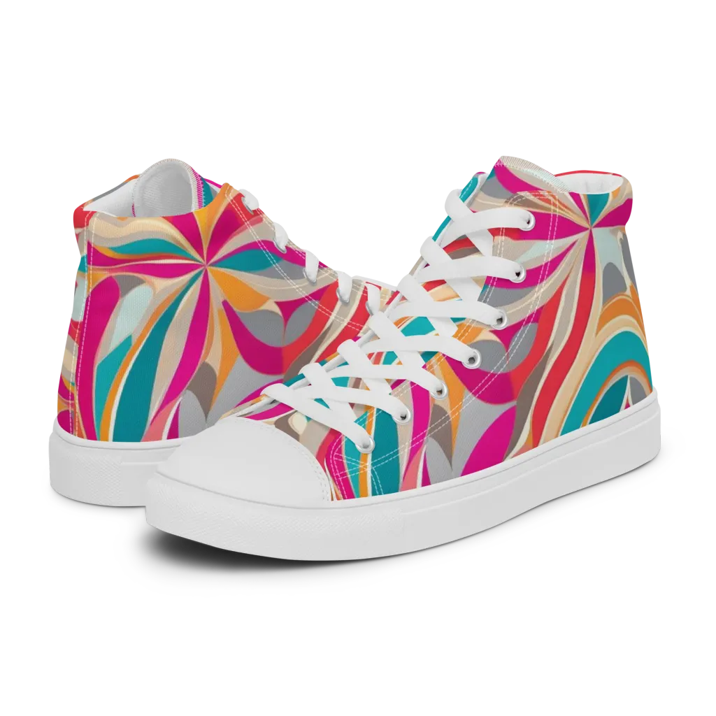 Satin Cyclone on Women's High Top Canvas Shoes — Left