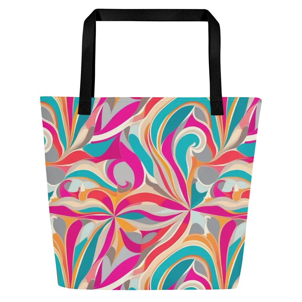 Satin Cyclone on Large Tote Bag W/ Pocket — Front
