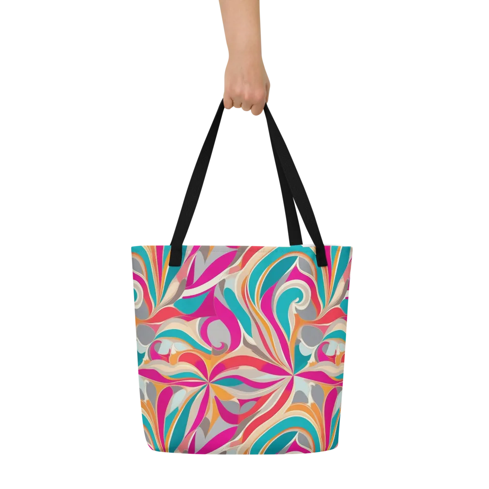 Satin Cyclone on Large Tote Bag W/ Pocket — Front