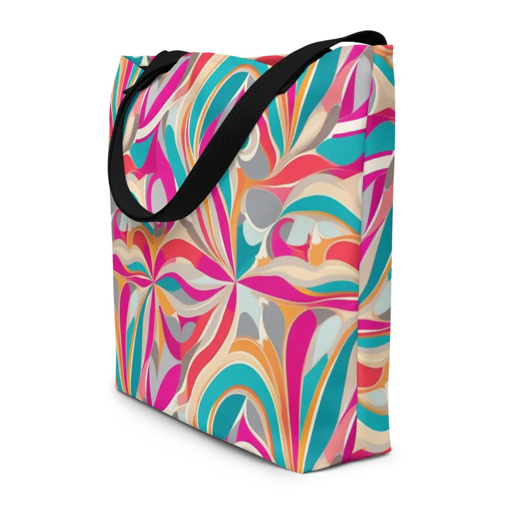 Satin Cyclone on Large Tote Bag W/ Pocket — Front