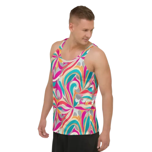 Satin Cyclone on a Men's Tank Top