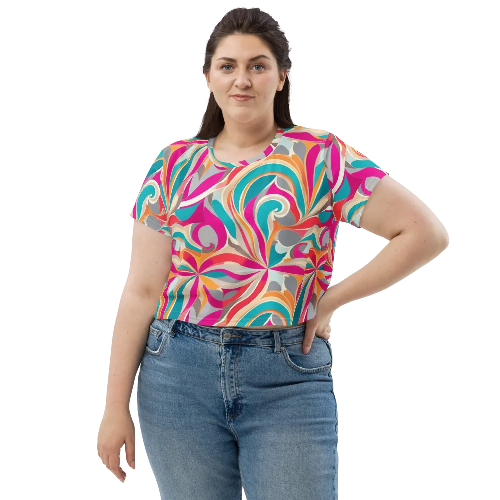 Satin Cyclone on Crop Tee — Front
