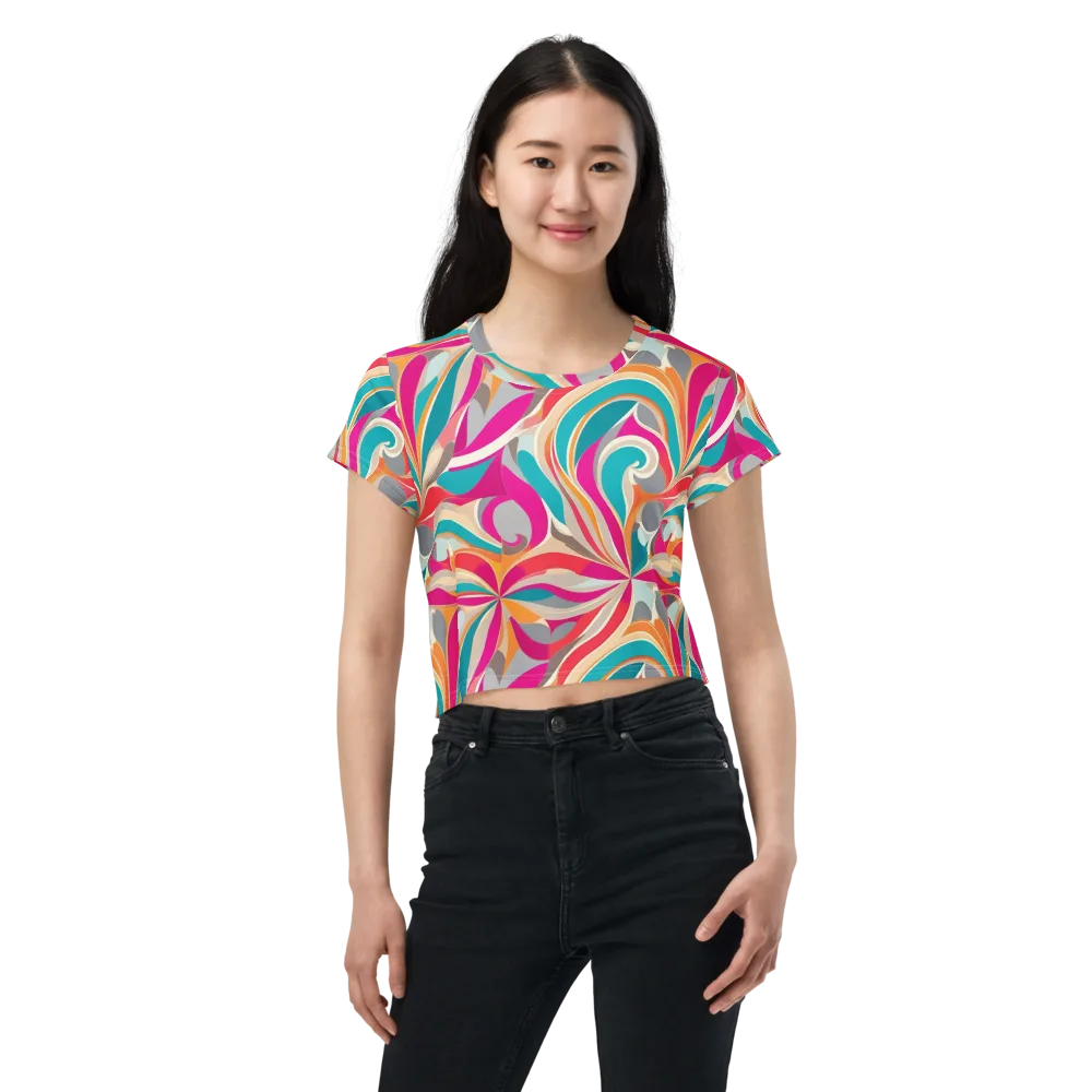 Satin Cyclone on Crop Tee — Front