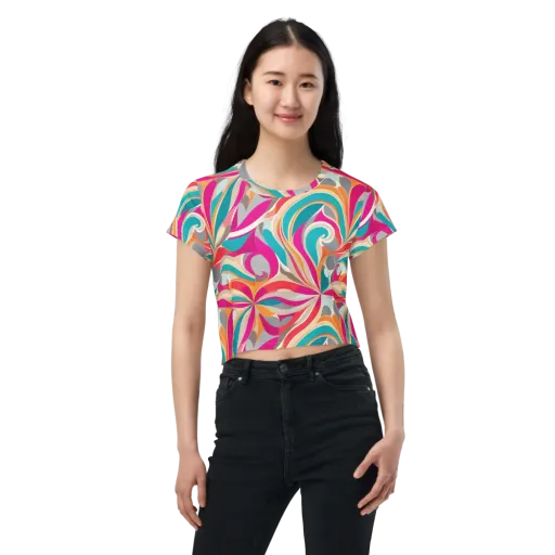 Satin Cyclone on a Crop Tee