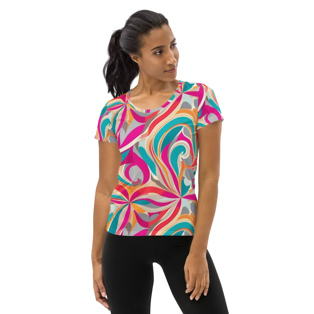 Satin Cyclone on Women's Athletic T-Shirt — Front