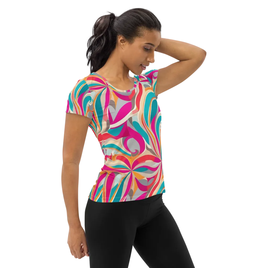 Satin Cyclone on Women's Athletic T-Shirt — Right