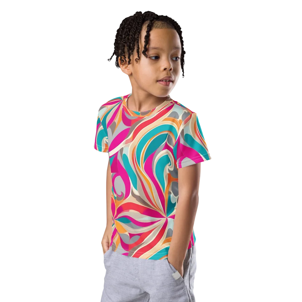 Satin Cyclone on Kids Crew Neck T-Shirt — Left Front