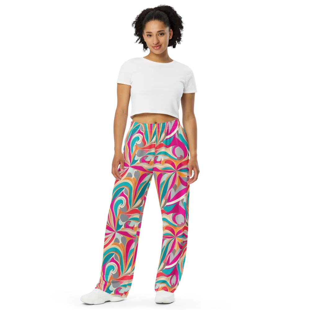 Satin Cyclone on Wide-Leg Pants — Front