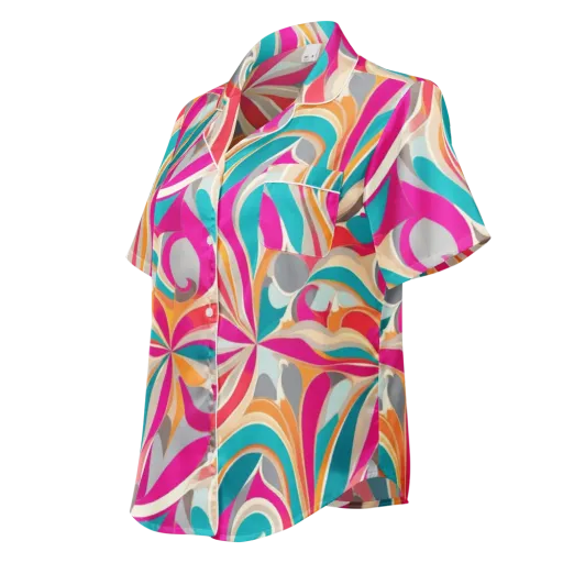 Satin Cyclone on a Women's Short Sleeve Pajama Top