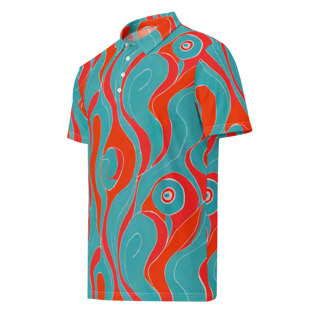 Opal Undertow on Men's Slim Fit Polo Shirt — Left Front
