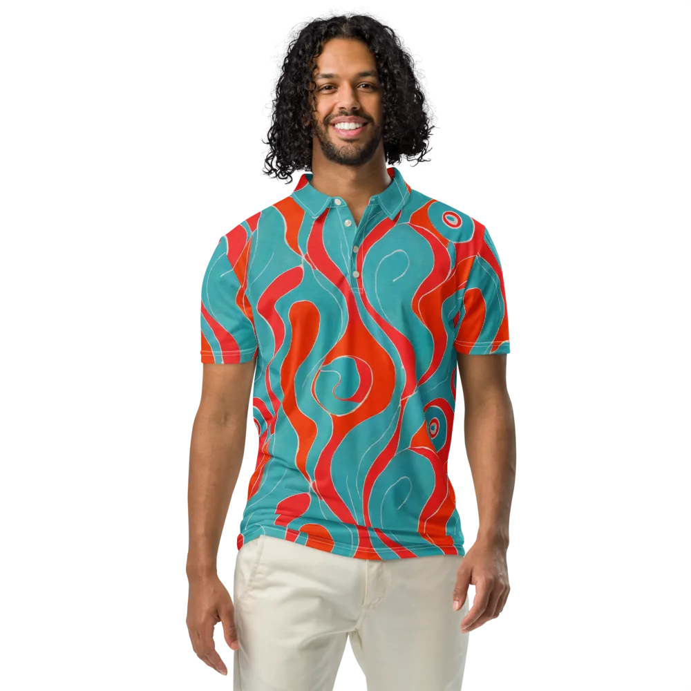 Opal Undertow on Men's Slim Fit Polo Shirt — Front