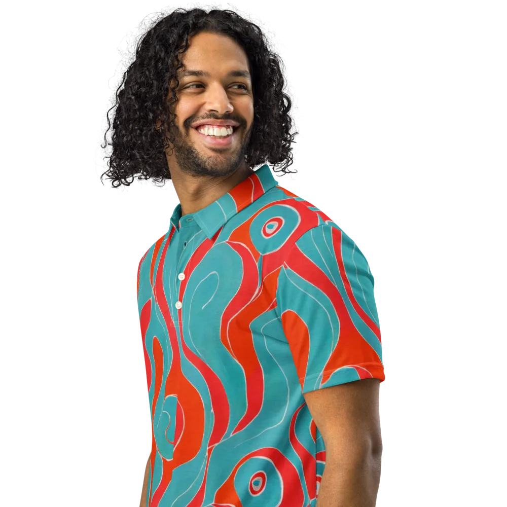 Opal Undertow on Men's Slim Fit Polo Shirt — Left Front