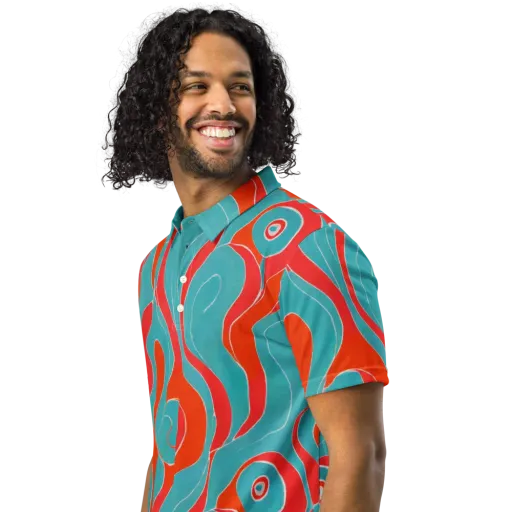 Opal Undertow on a Men's Slim Fit Polo Shirt