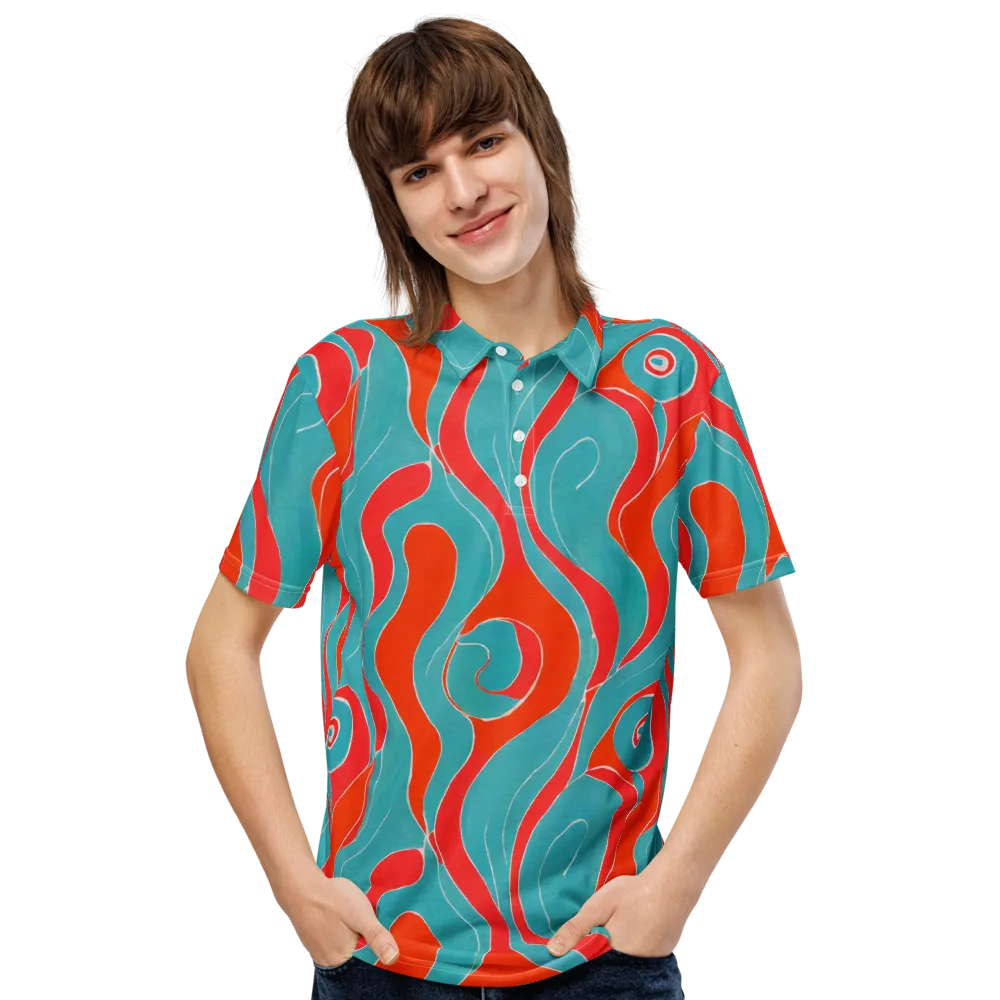 Opal Undertow on Men's Slim Fit Polo Shirt — Front