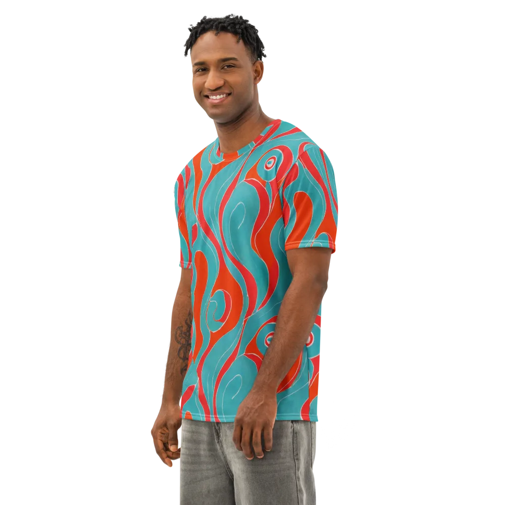 Opal Undertow on Men's Cotton Crew Neck T-Shirt — Left Front
