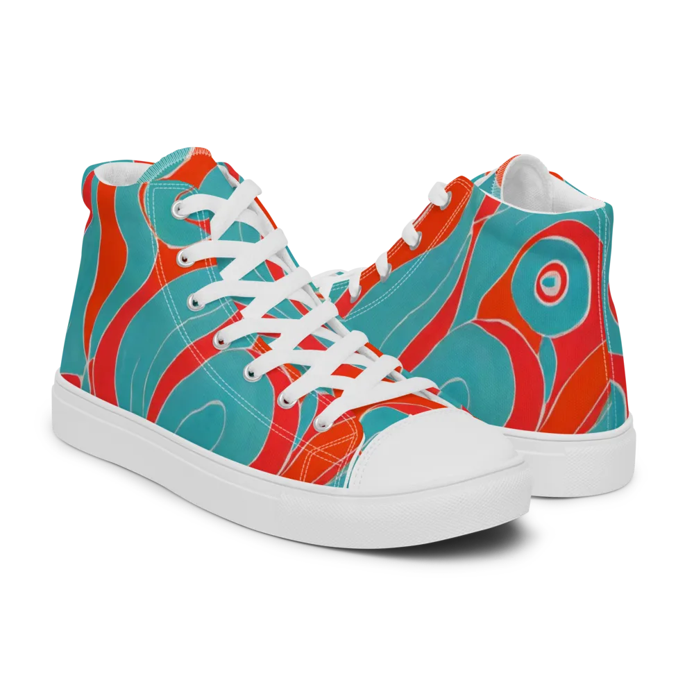 Opal Undertow on Men's High Top Canvas Shoes — Right