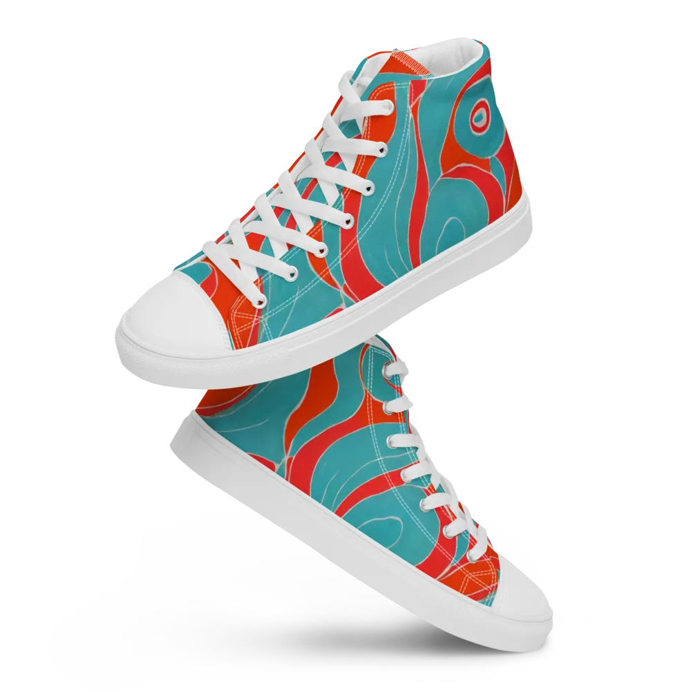 Opal Undertow on Men's High Top Canvas Shoes — Front