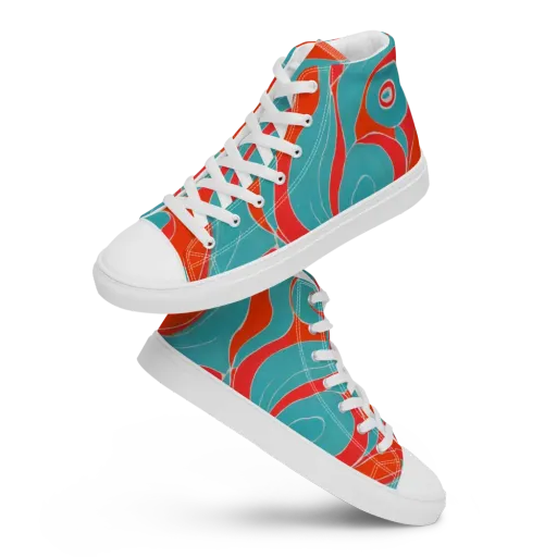 Opal Undertow on a Men's High Top Canvas Shoes
