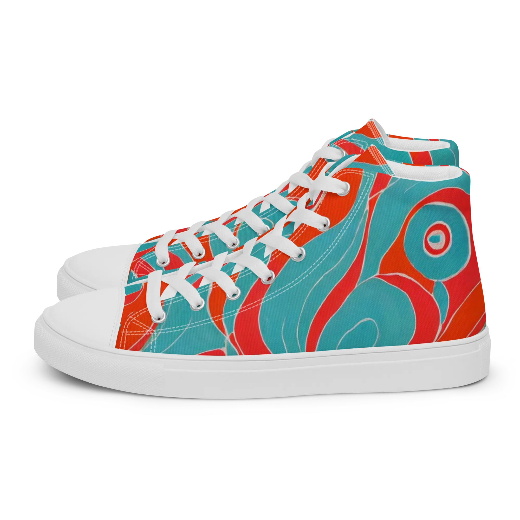 Opal Undertow on Women's High Top Canvas Shoes — Left