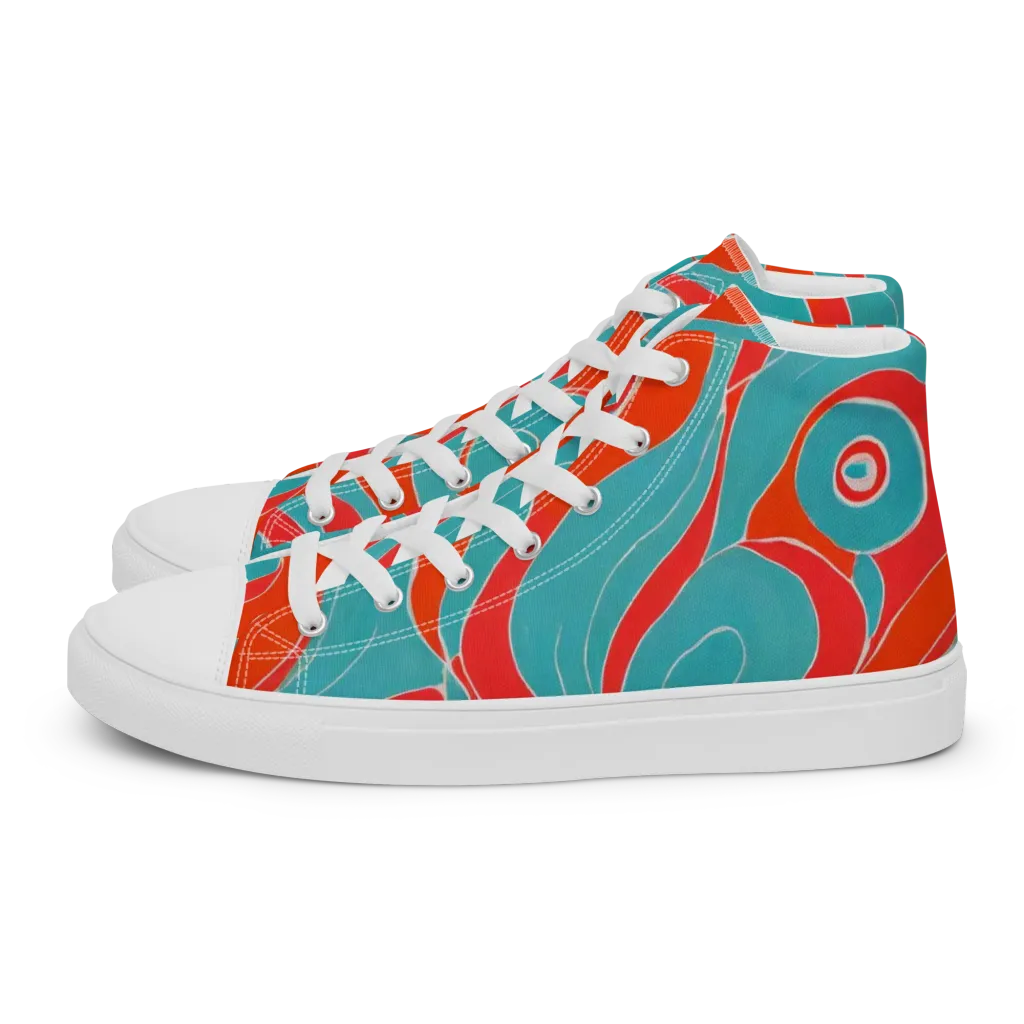 Opal Undertow on Women's High Top Canvas Shoes — Left