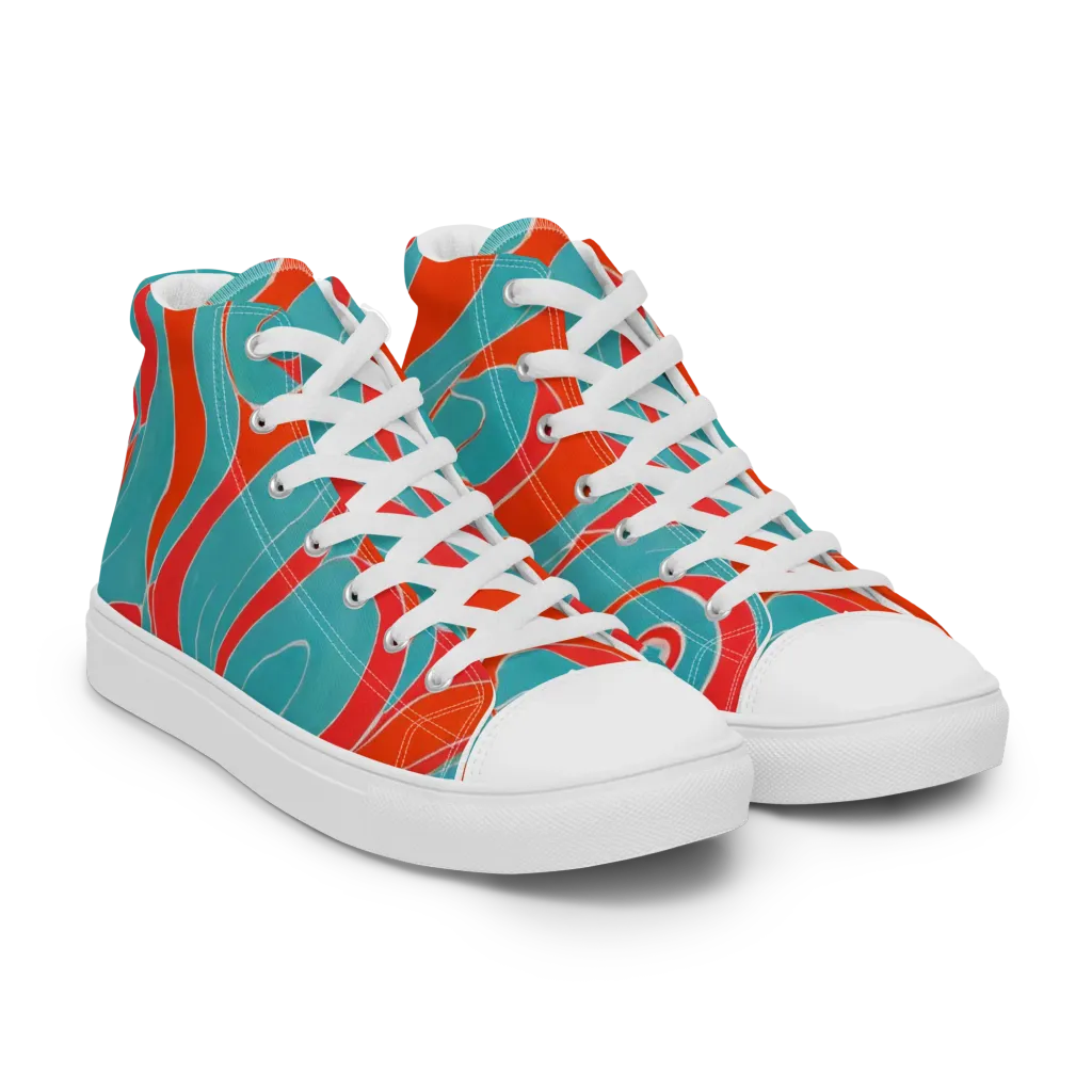 Opal Undertow on Women's High Top Canvas Shoes — Right Front