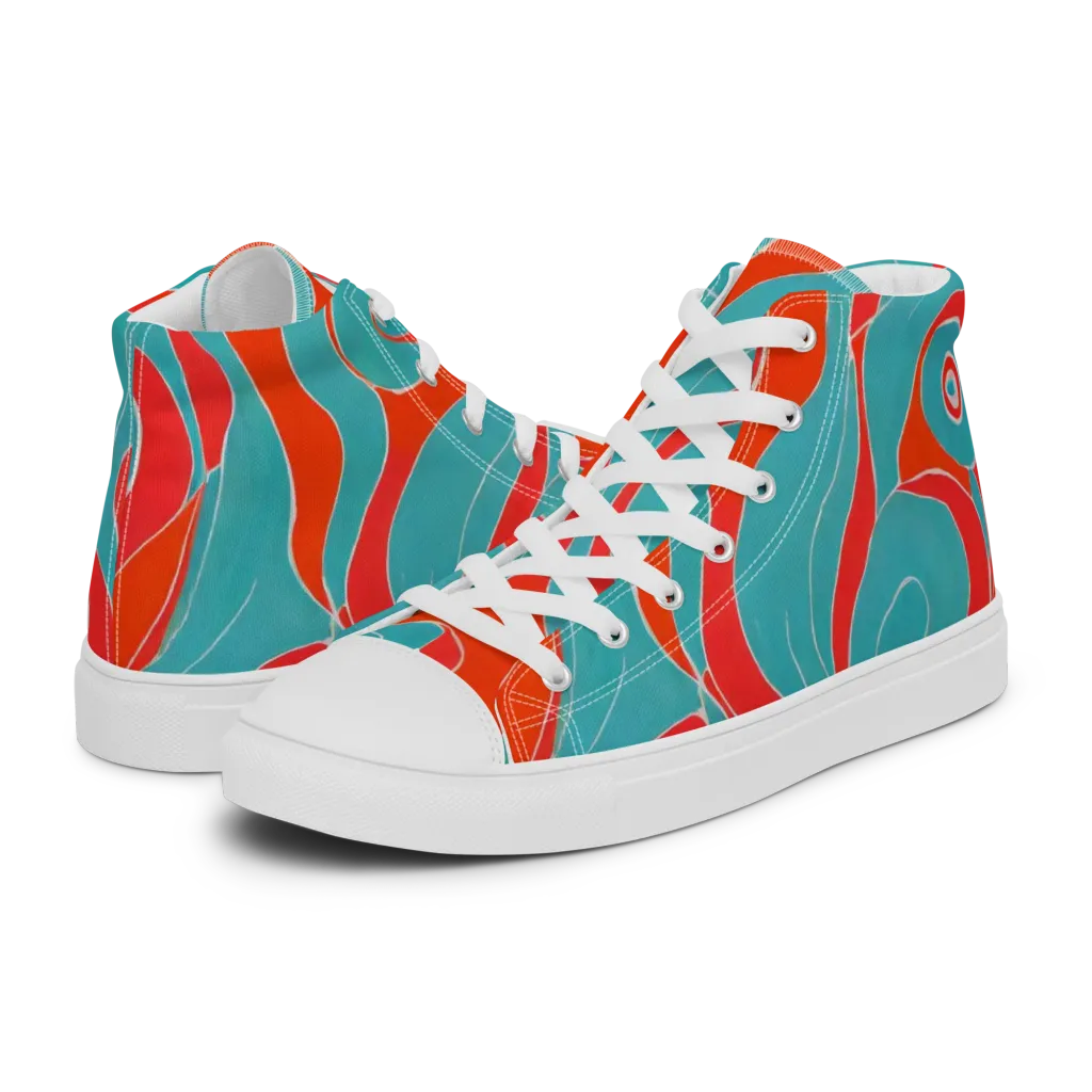 Opal Undertow on Women's High Top Canvas Shoes — Left