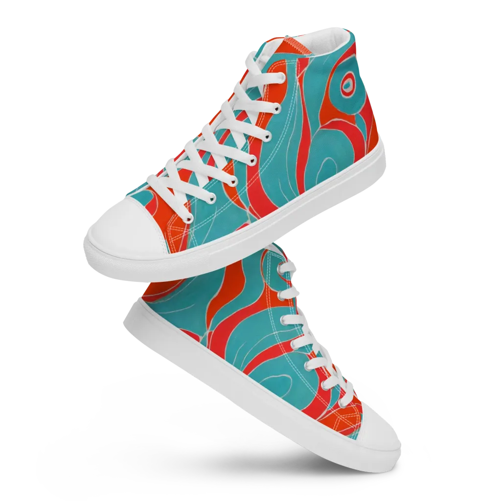 Opal Undertow on Women's High Top Canvas Shoes — Front