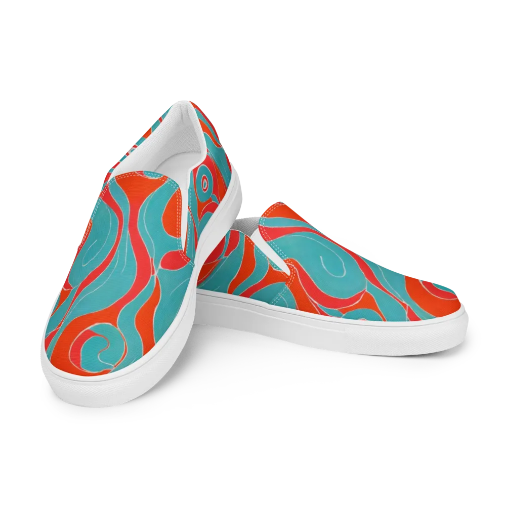 Opal Undertow on Men's Slip-On Canvas Shoes — Left Front