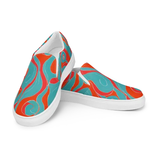 Opal Undertow on a Men's Slip-On Canvas Shoes