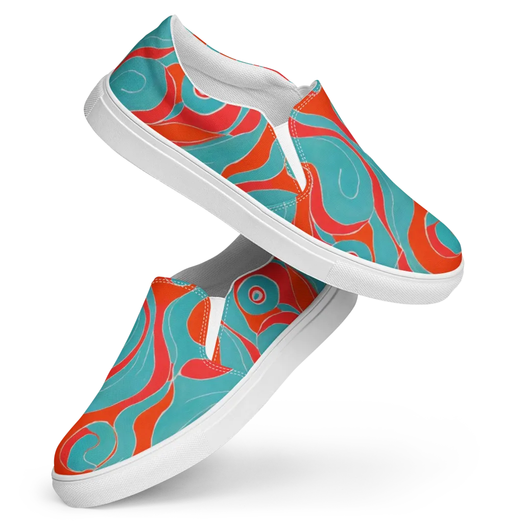 Opal Undertow on Women's Slip-On Canvas Shoes — Front