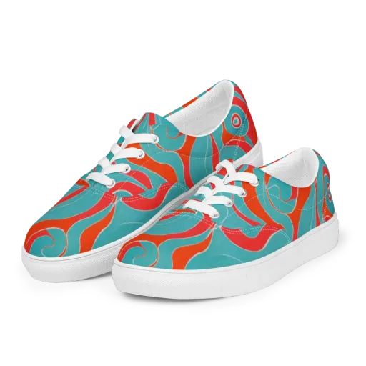Opal Undertow on a Men's Lace-Up Canvas Shoes