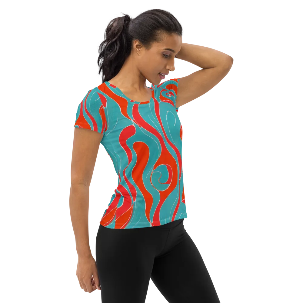 Opal Undertow on Women's Athletic T-Shirt — Right