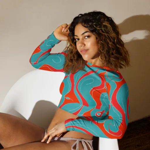 Opal Undertow on a Long Sleeve Crop Top