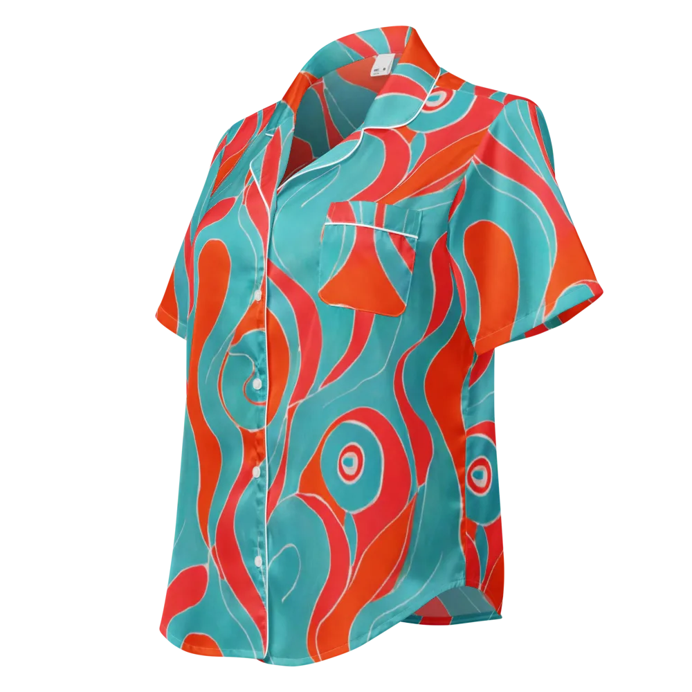 Opal Undertow on Women's Short Sleeve Pajama Top — Left Front