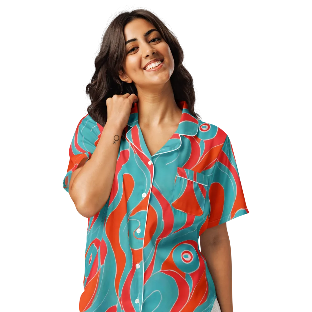 Opal Undertow on Women's Short Sleeve Pajama Top — Front