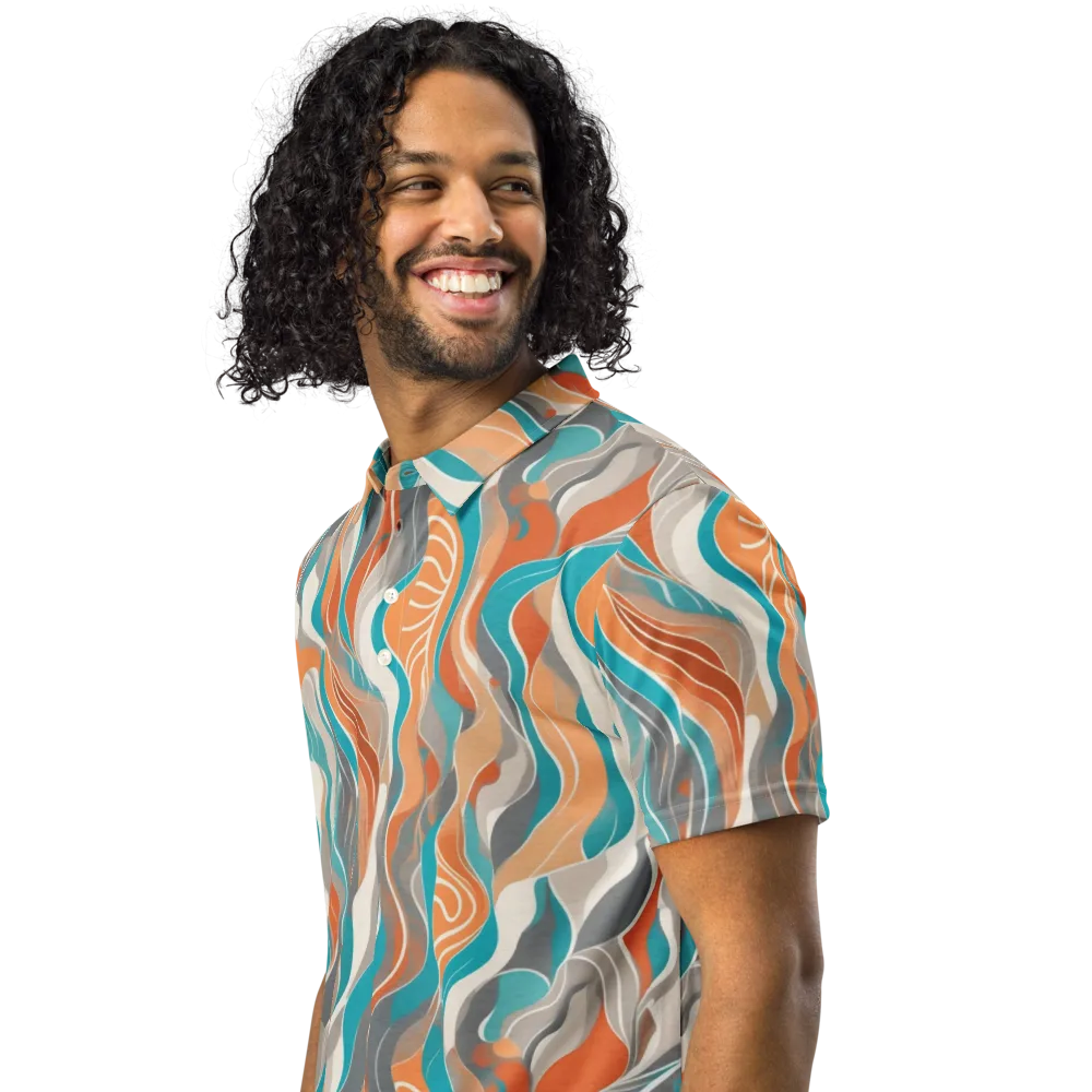 Meltwater Modern on Men's Slim Fit Polo Shirt — Left Front