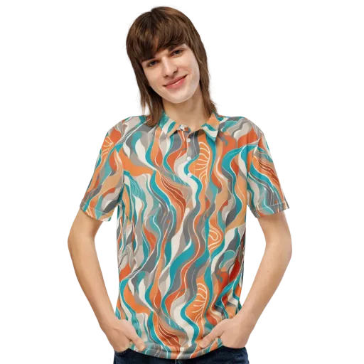 Meltwater Modern on a Men's Slim Fit Polo Shirt