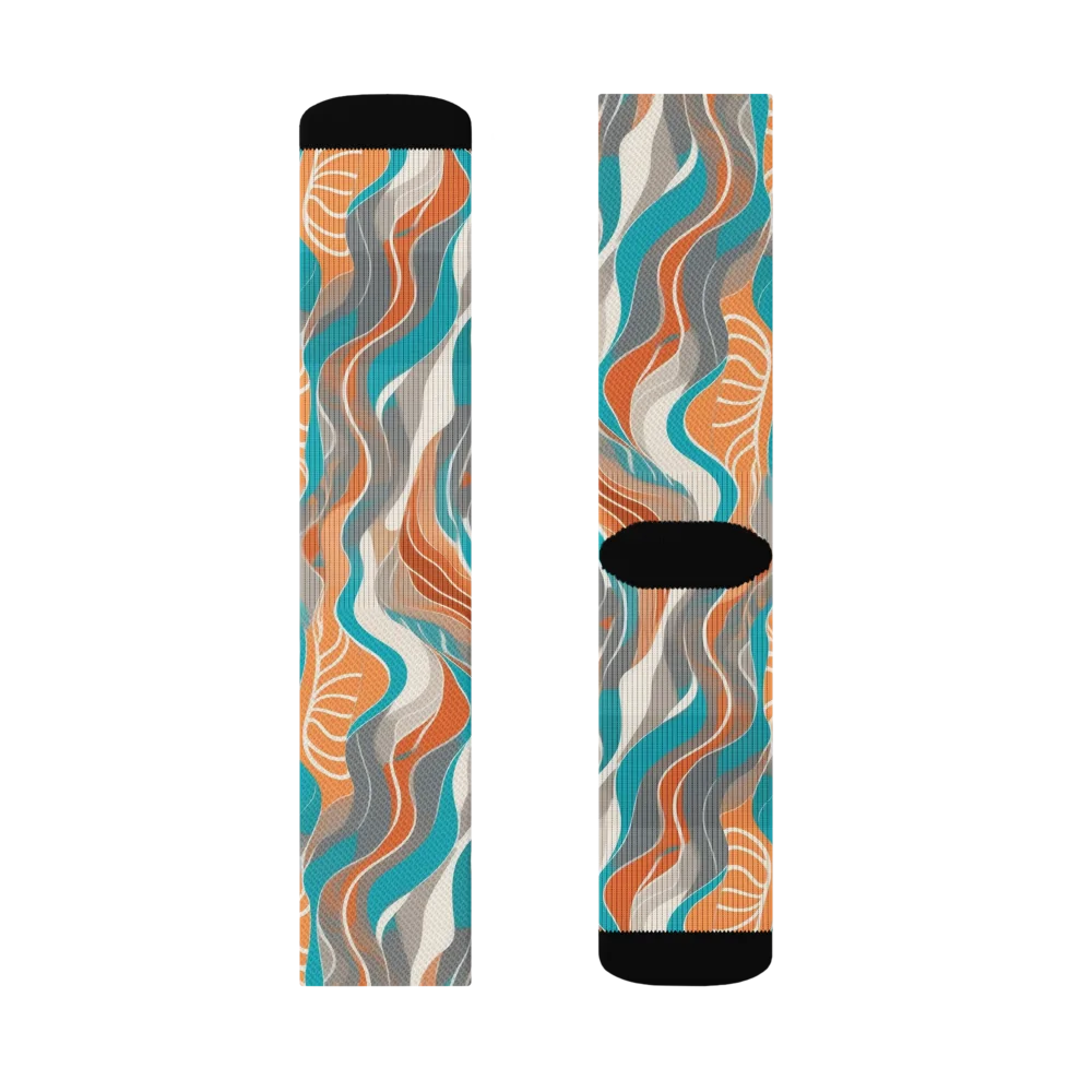 Meltwater Modern on Socks — Left Sock