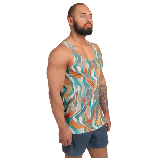 Meltwater Modern on a Men's Tank Top