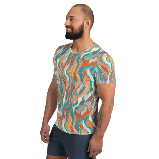 Meltwater Modern on a Men's Athletic T-Shirt