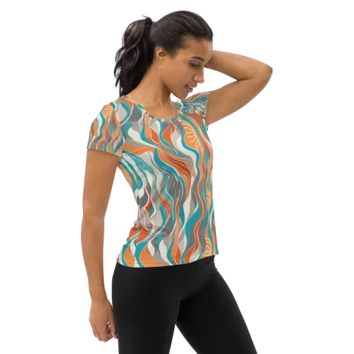 Meltwater Modern on a Women's Athletic T-Shirt
