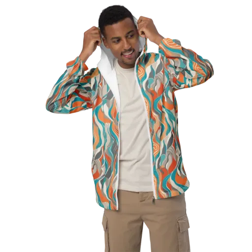 Meltwater Modern on a Men's Windbreaker