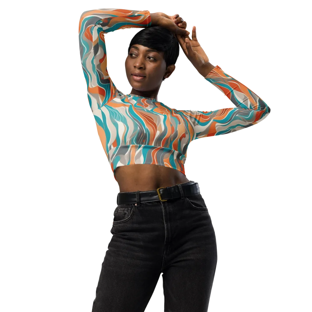 Meltwater Modern on Long Sleeve Crop Top — Front