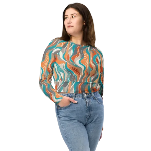 Meltwater Modern on a Long Sleeve Crop Top