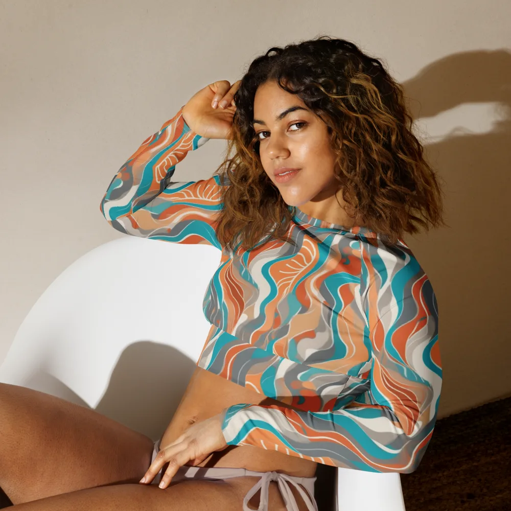 Meltwater Modern on Long Sleeve Crop Top — Left Front