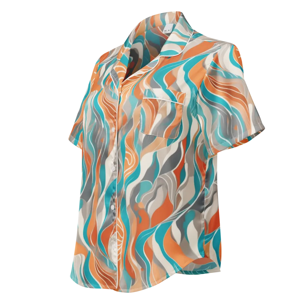 Meltwater Modern on Women's Short Sleeve Pajama Top — Left Front